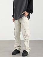 F3F Select Washed Old Multi Pocket Patchwork Work Pants