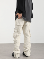 F3F Select Washed Old Multi Pocket Patchwork Work Pants