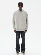 Harsh and Cruel Gothic Logo Destructed Knit Sweater