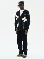 Harsh and Cruel Hand painted Flowers Knitted Cardigan
