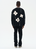 Harsh and Cruel Hand painted Flowers Knitted Cardigan