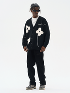 Harsh and Cruel Hand painted Flowers Knitted Cardigan