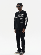 Harsh and Cruel Racing Logo Distressed Knit Sweater