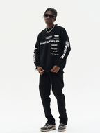 Harsh and Cruel Racing Logo Distressed Knit Sweater