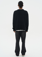 Harsh and Cruel Hand Drawn Flowers Knit Sweater