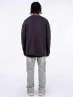 F3F Select Print Destruction Ripped Knit Sweater