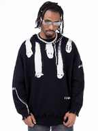 F3F Select Ghost Print Destroy Knit Sweater