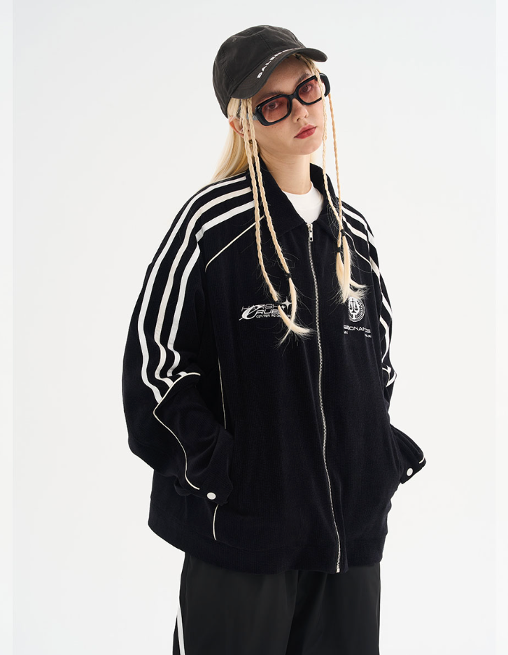 Harsh and Cruel Striped Loose Corduroy Jacket