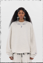 JHYQ Letters Embroidered Logo Heavyweight Sweater