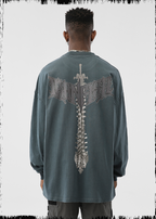 JHYQ Portrait Print Long Sleeved Tee