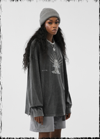 JHYQ Portrait Print Long Sleeved Tee