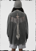JHYQ Portrait Print Long Sleeved Tee