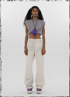JHYQ Letters Printed Work Pants