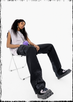 JHYQ Letters Printed Work Pants