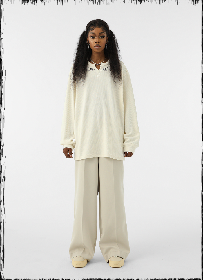 JHYQ Wide Legged Embroidered Western Pants