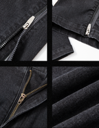 JHYQ Slim Zipper Openings Printed Denim Jeans