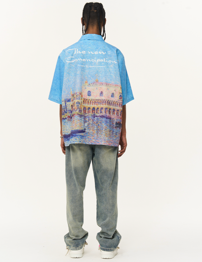 Harsh and Cruel Urban Oil Full Print Cuban Shirt