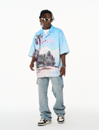 Harsh and Cruel Hawaiian Beach Logo Cuban Shirt