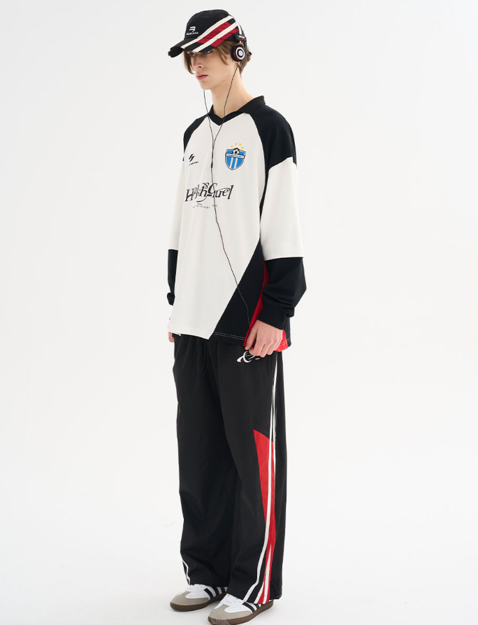 Harsh and Cruel Retro Stitching Two Pieces L/S Jersey