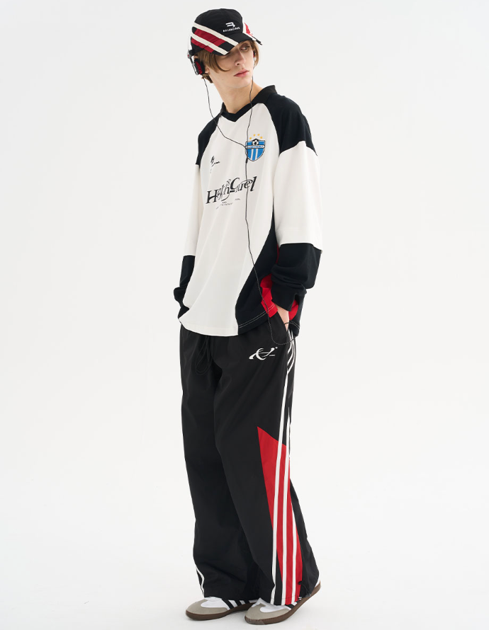 Harsh and Cruel Retro Stitching Two Pieces L/S Jersey