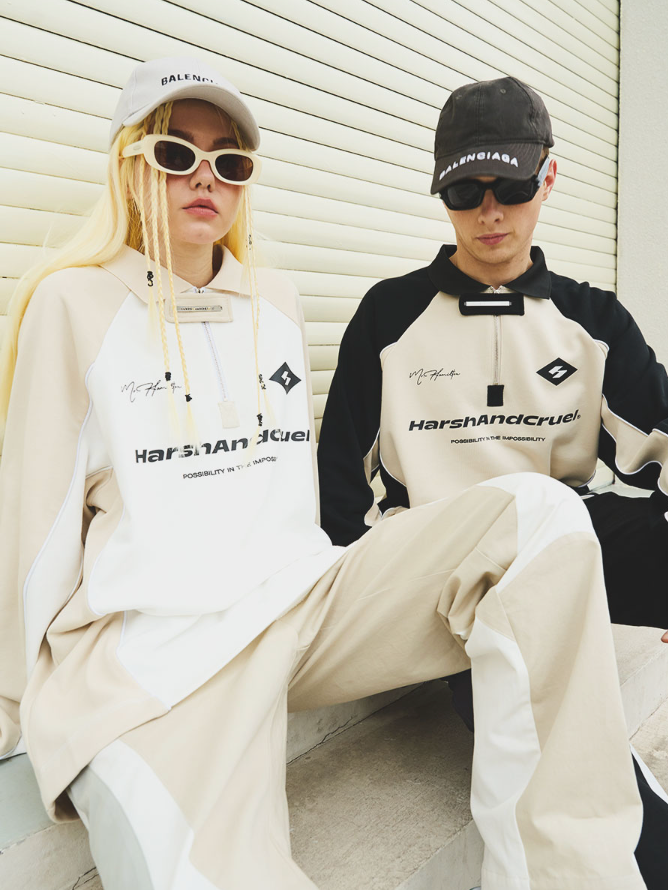 Harsh and Cruel Retro Zipper Polo Shirt
