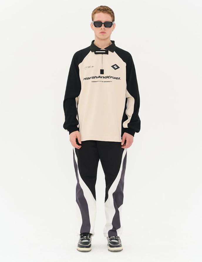 Harsh and Cruel Retro Zipper Polo Shirt
