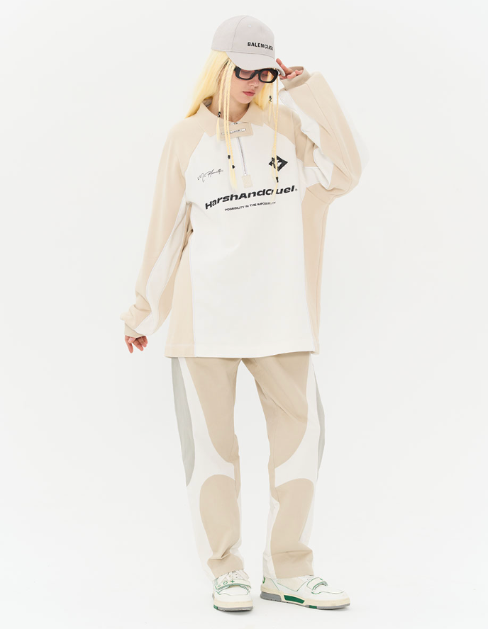 Harsh and Cruel Retro Zipper Polo Shirt