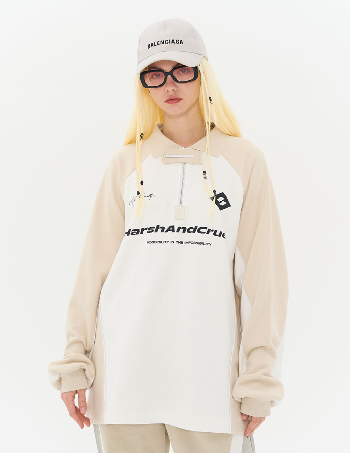 Harsh and Cruel Retro Zipper Polo Shirt