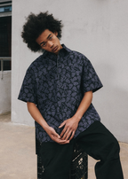 ANTIDOTE Skull Print Short Sleeve Shirt
