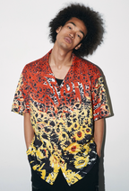 ANTIDOTE  Hawaiian Flower Short Sleeved Cuban Shirt