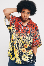 ANTIDOTE  Hawaiian Flower Short Sleeved Cuban Shirt