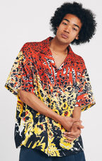 ANTIDOTE  Hawaiian Flower Short Sleeved Cuban Shirt