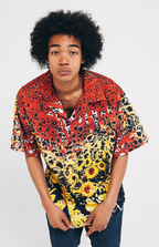 ANTIDOTE  Hawaiian Flower Short Sleeved Cuban Shirt