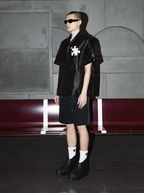 YADcrew Plastic Pattern Fabric Short Sleeved Shirt