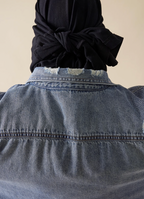 EVILKNIGHT(EK) Head Print Washed Denim Long Sleeved Shirt