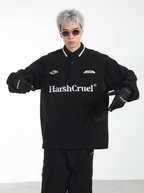 Harsh and Cruel Patchwork Embroidery Long Sleeve POLO