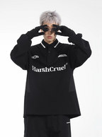 Harsh and Cruel Patchwork Embroidery Long Sleeve POLO