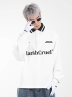 Harsh and Cruel Patchwork Embroidery Long Sleeve POLO