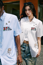MEDM Rose Honey Embroidery Short Sleeved Shirt