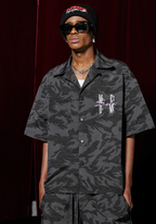 MEDM Nylon Camouflage Full Print Short Sleeved Shirt
