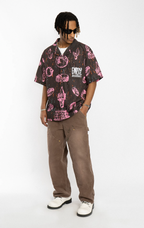 EMPTY REFERENCE Jewelry Full Printed Short Sleeve Shirt
