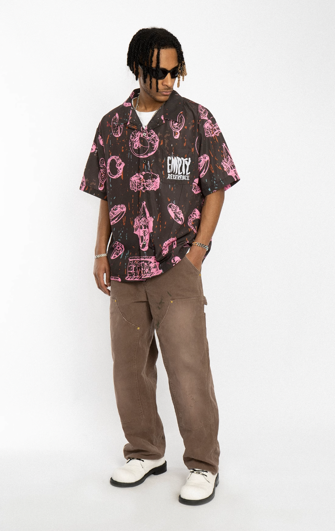 EMPTY REFERENCE Jewelry Full Printed Short Sleeve Shirt