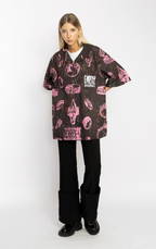 EMPTY REFERENCE Jewelry Full Printed Short Sleeve Shirt