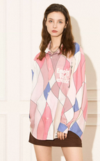 EMPTY REFERENCE Wave Multi Color Block Long Sleeve Shirt