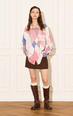 EMPTY REFERENCE Wave Multi Color Block Long Sleeve Shirt