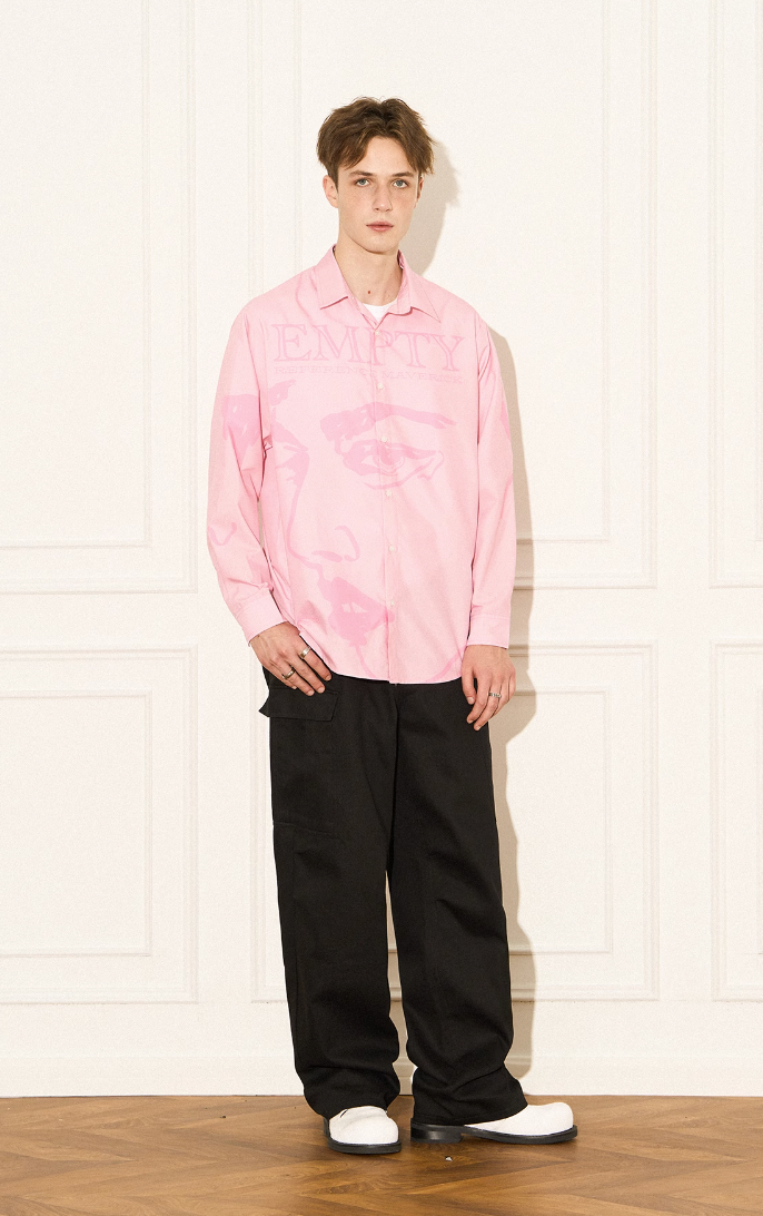 EMPTY REFERENCE Pink Portrait Long Sleeve Shirt