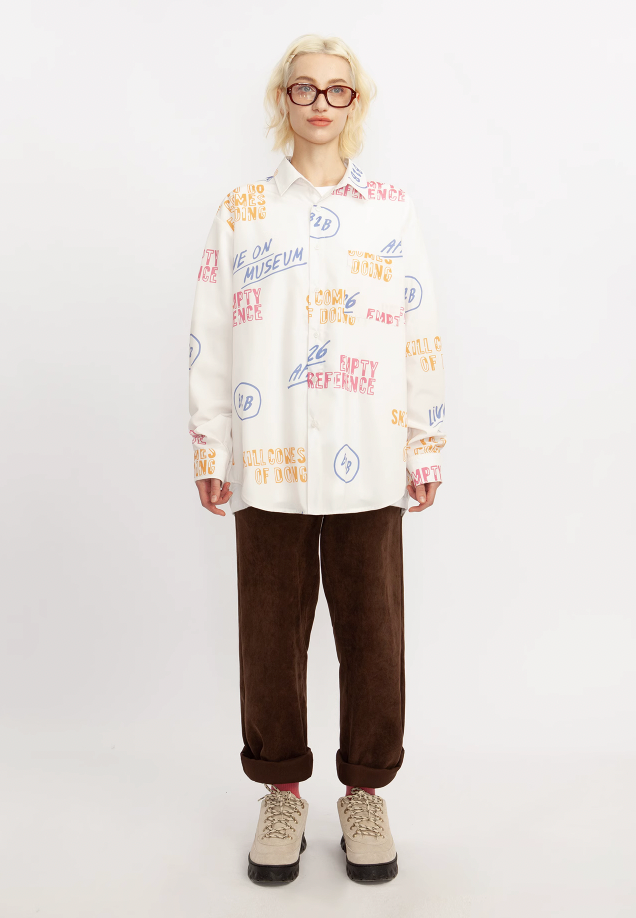 EMPTY REFERENCE Vintage Slogan Long Sleeve Shirt