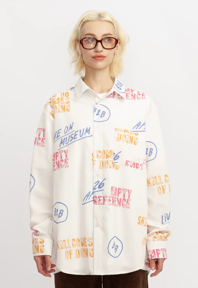 EMPTY REFERENCE Vintage Slogan Long Sleeve Shirt