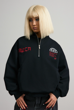 ANTIDOTE Half Zipper Embroidered Sweatshirt