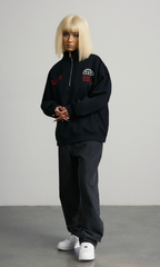 ANTIDOTE Half Zipper Embroidered Sweatshirt